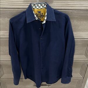 Robert Graham Navy Blue Casual Button Down Shirt
